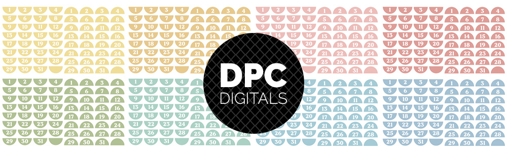 Meadow Half Circle Dates Digital Sticker Set | @DPCDigitals