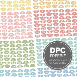 Meadow Half Circle Dates Digital Sticker Set | @DPCDigitals