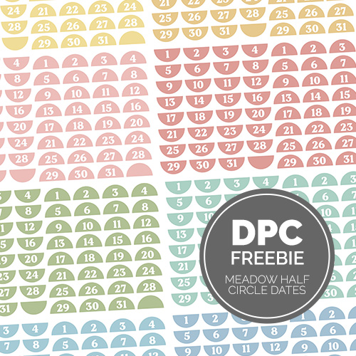 Meadow Half Circle Dates Digital Sticker Set | @DPCDigitals