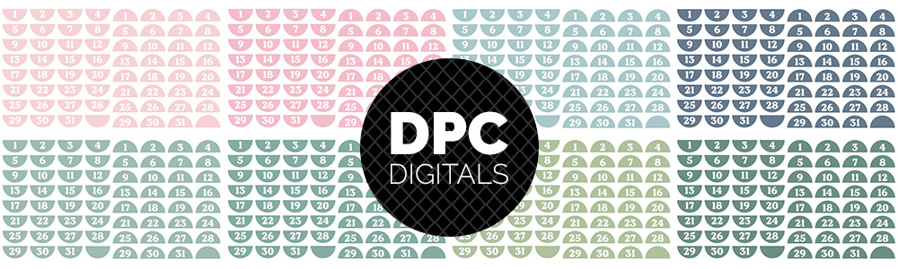 Serene Half Circle Dates Digital Sticker Set | @DPCDigitals