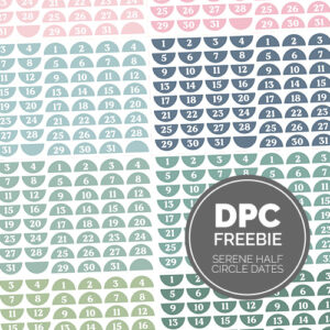 Serene Half Circle Dates Digital Sticker Set | @DPCDigitals