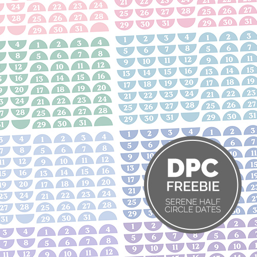 Soar Half Circle Dates Digital Sticker Set | @DPCDigitals