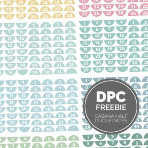 Cabana Half Circle Dates Digital Sticker Set | @DPCDigitals