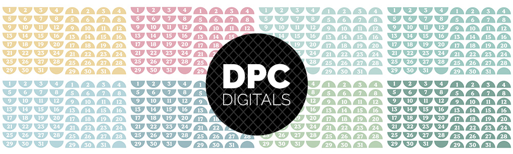 Cabana Half Circle Dates Digital Sticker Set | @DPCDigitals