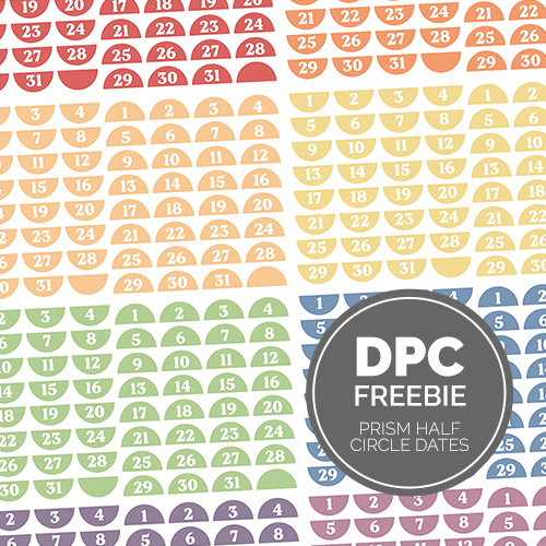 Prism Half Circle Dates Digital Sticker Set | @DPCDigitals