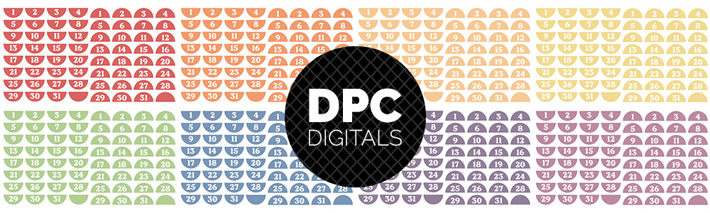 Prism Half Circle Dates Digital Sticker Set | @DPCDigitals