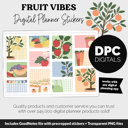 Fruit Vibes Digital Stickers | Prism Theme @DPCDigitals