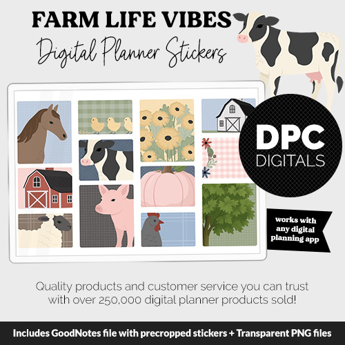 Farm Life Vibes Digital Stickers | Homestead Theme @DPCDigitals