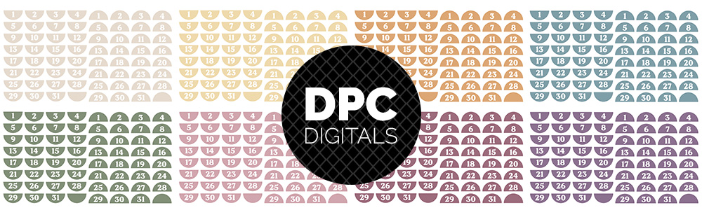 Fabled Half Circle Dates Digital Sticker Set | @DPCDigitals