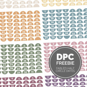Fabled Half Circle Dates Digital Sticker Set | @DPCDigitals