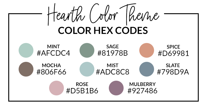 Hearth Hex Codes