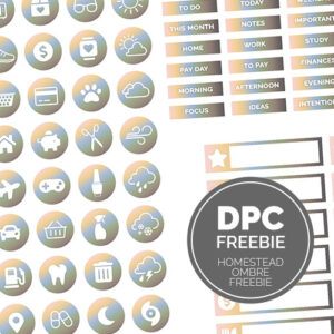 Homestead Ombre Newsletter Digital Sticker Set | @DPCDigitals