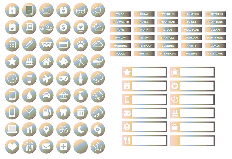 Homestead Ombre Newsletter Digital Sticker Set | @DPCDigitals