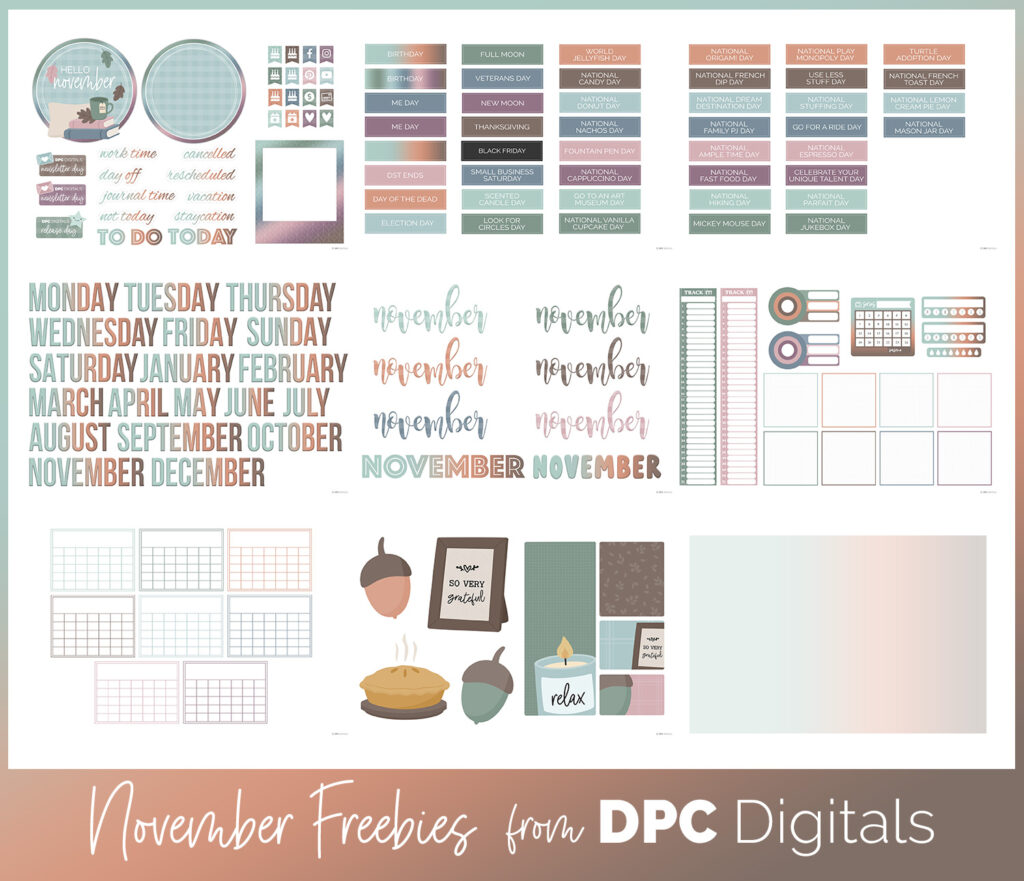 DPC Digitals November Freebie Sticker Set | @DPCDigitals