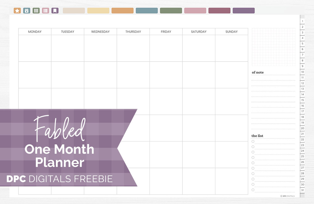 DPC Digitals | October Fabled Theme One Month Digital Planner Freebie
