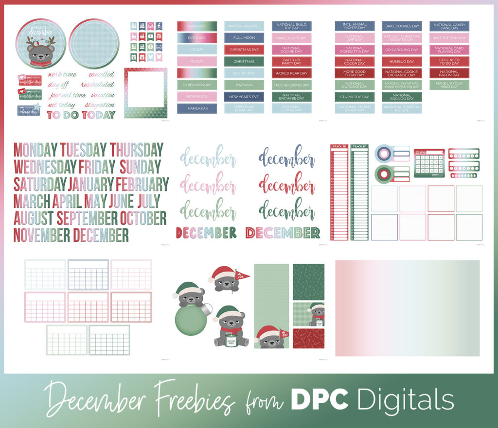 DPC Digitals December Freebie Sticker Set | @DPCDigitals