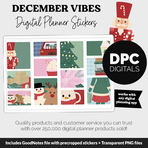 December Vibes Digital Stickers | Tinsel Theme @DPCDigitals