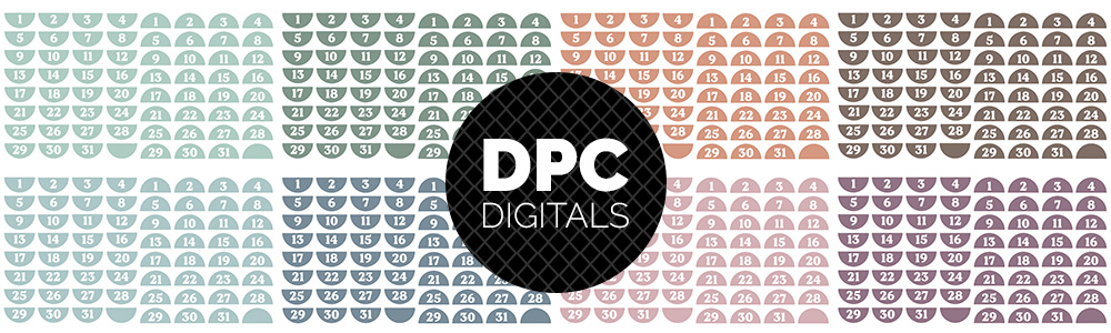 Hearth Half Circle Dates Digital Sticker Set | @DPCDigitals