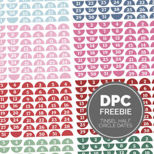 Tinsel Half Circle Dates Digital Sticker Set | @DPCDigitals