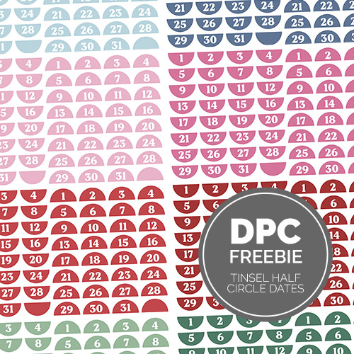 Tinsel Half Circle Dates Digital Sticker Set | @DPCDigitals