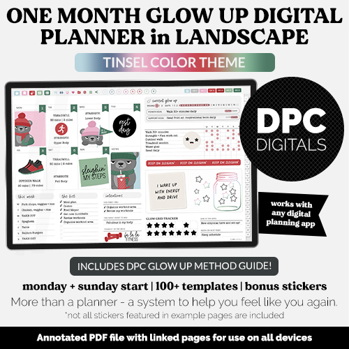 Tinsel One Month Glow Up Digital Planner | Tinsel Theme @DPCDigitals