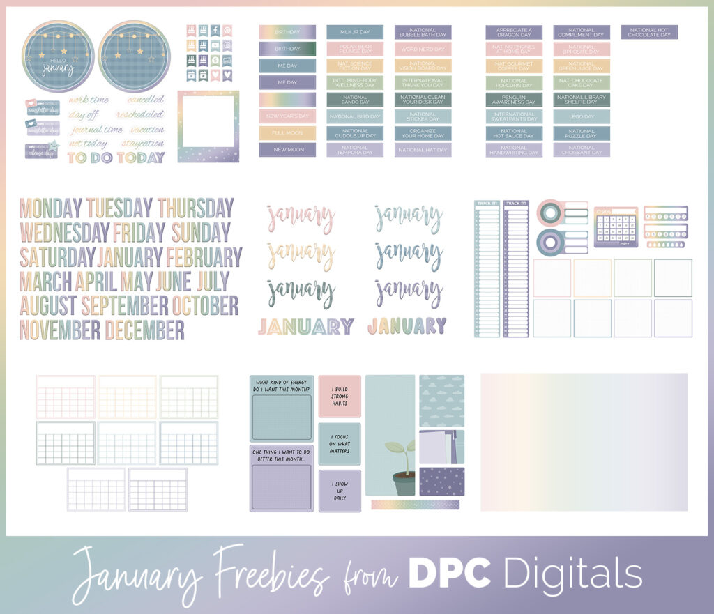 DPC Digitals January Freebie Sticker Set | @DPCDigitals