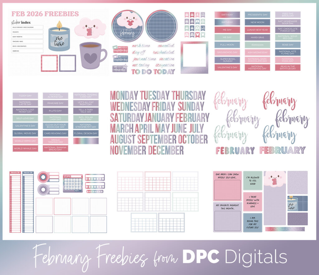 DPC Digitals February Freebie Sticker Set | @DPCDigitals