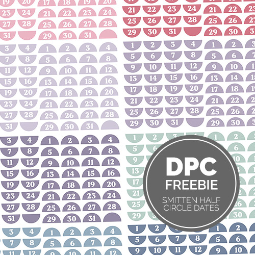 Smitten Half Circle Dates Digital Sticker Set | @DPCDigitals