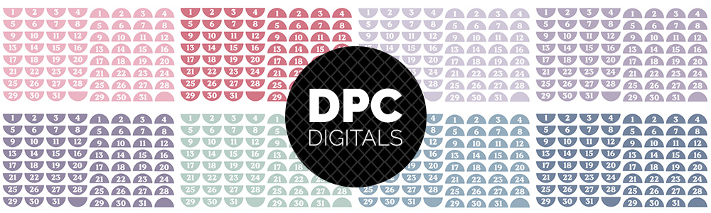 Smitten Half Circle Dates Digital Sticker Set | @DPCDigitals