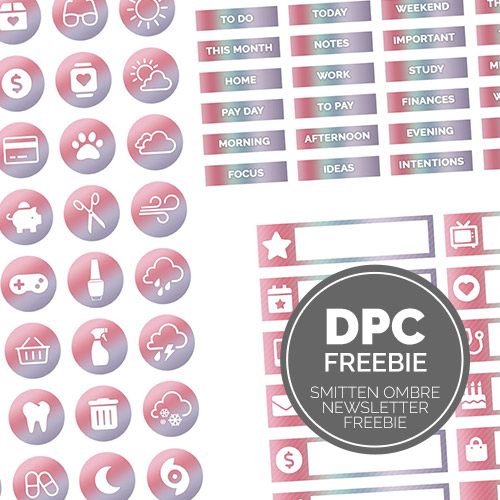 Smitten Ombre Newsletter Digital Sticker Set | @DPCDigitals