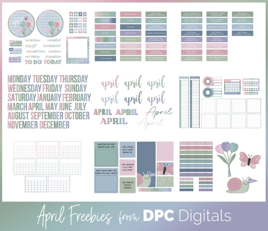 DPC Digitals April Freebie Sticker Set | @DPCDigitals