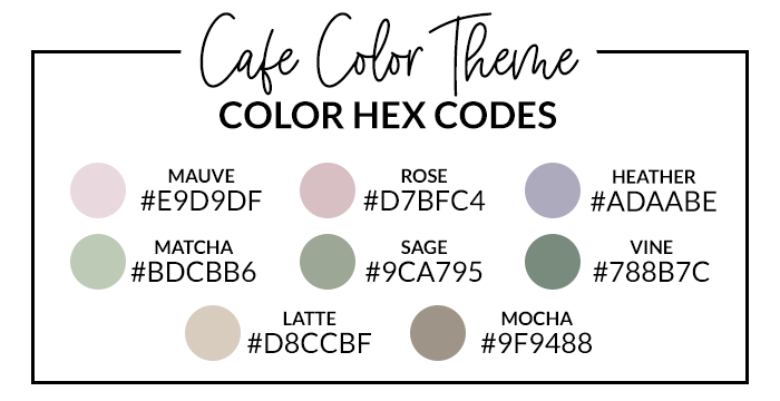 Cafe Hex Codes