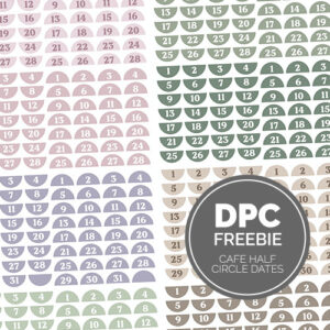 Cafe Half Circle Dates Digital Sticker Set | @DPCDigitals