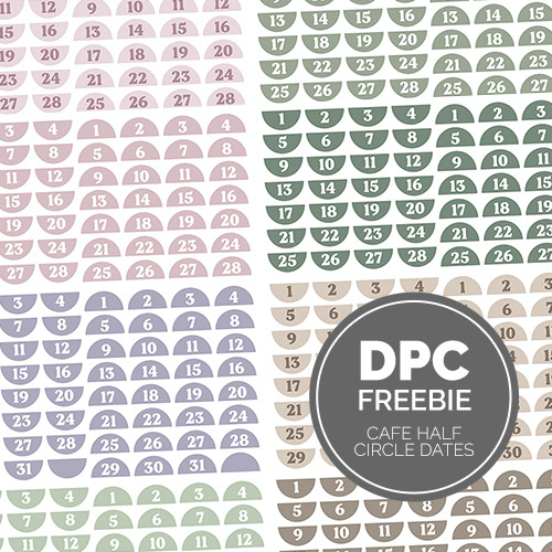 Cafe Half Circle Dates Digital Sticker Set | @DPCDigitals