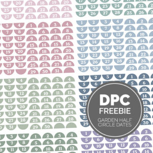 Garden Half Circle Dates Digital Sticker Set | @DPCDigitals