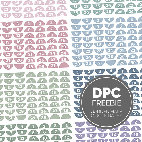 Garden Half Circle Dates Digital Sticker Set | @DPCDigitals