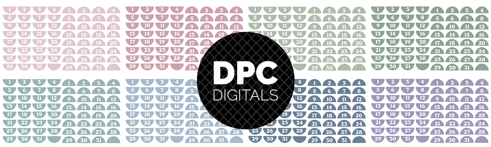 Garden Half Circle Dates Digital Sticker Set | @DPCDigitals