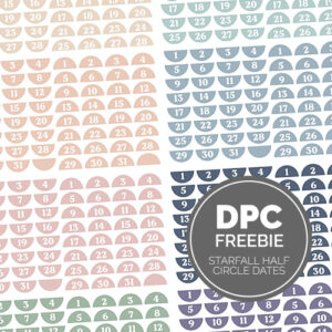 Starfall Half Circle Dates Digital Sticker Set | @DPCDigitals