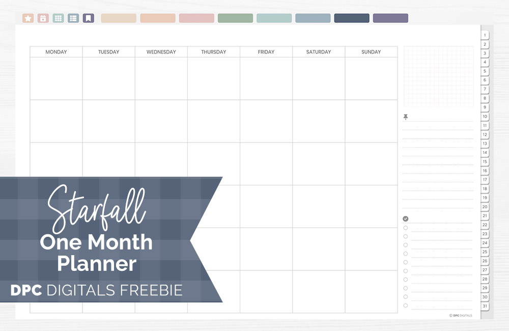 DPC Digitals | May Starfall Theme One Month Digital Planner Freebie