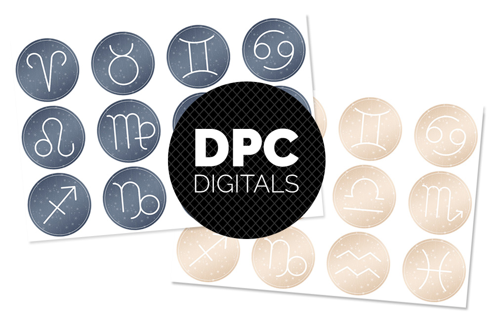 Astrology Icons Digital Sticker Set | @DPCDigitals