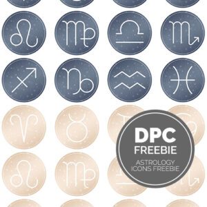 Astrology Icons Digital Sticker Set | @DPCDigitals
