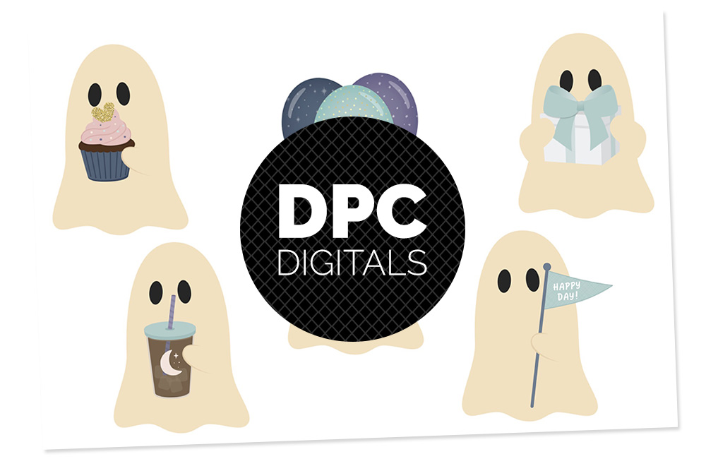 Birthday Ghost Digital Sticker Set | @DPCDigitals