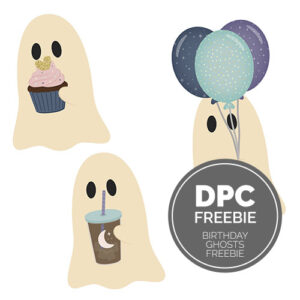 Birthday Ghost Digital Sticker Set | @DPCDigitals