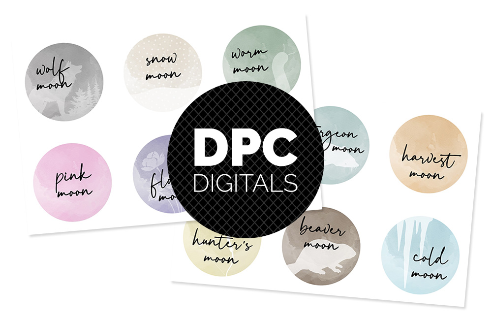 Full Moons Digital Sticker Set | @DPCDigitals