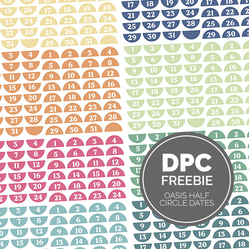 Oasis Half Circle Dates Digital Sticker Set | @DPCDigitals