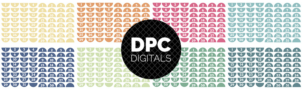 Oasis Half Circle Dates Digital Sticker Set | @DPCDigitals