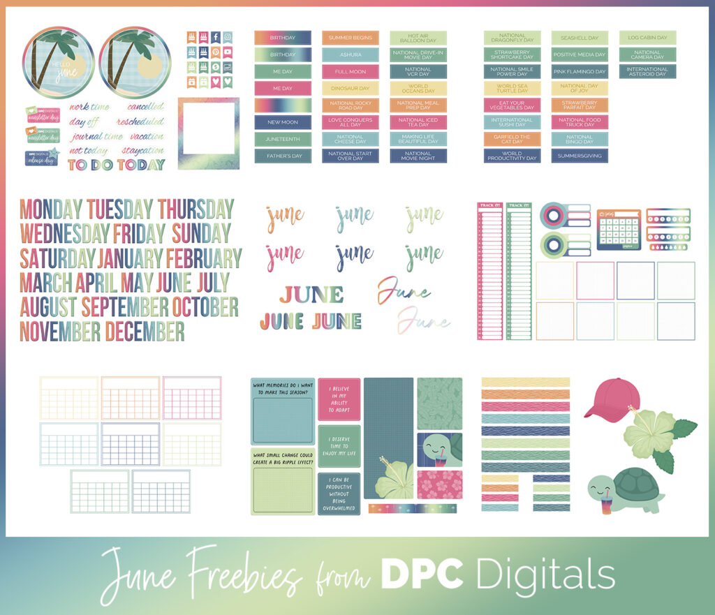 DPC Digitals June Freebie Sticker Set | @DPCDigitals